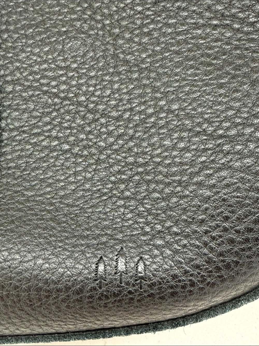 Portland Leather crescent Classic Black Leather Shoulder Bag
